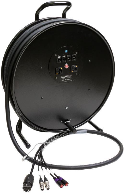 Klotz hybrid kabel - 2 x etherCON, 2 x XLR 3p, Schuko => powerCON TRUE1 - 2,5m