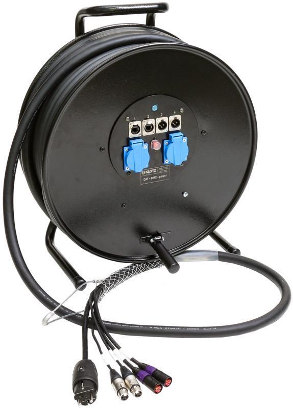 Klotz hybridní kabel CAT5e, 2 x etherCON, 2 x XLR 3p, Schuko, 2,4m