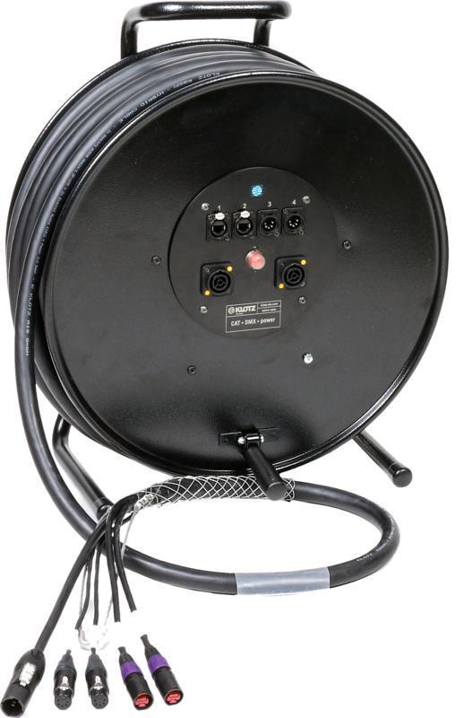 Klotz hybrid kabel CAT5e, DMX, 2 x etherCON, 2 x XLR 5p, powerCON TRUE1 - 2,4m