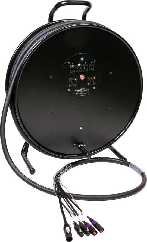 Klotz hybridní kabel CAT5e a DMX, 2 x etherCON, 2 x XLR 5p, powerCON TRUE1 - 2,5m