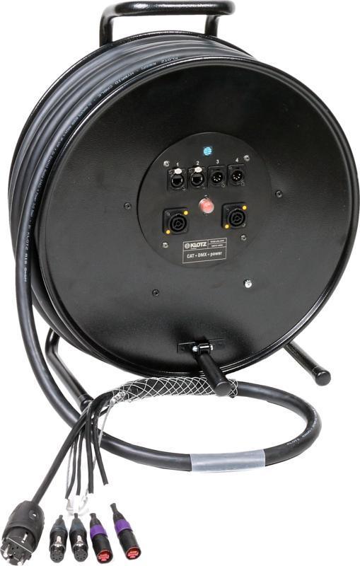 Klotz hybrid kabel 2 x etherCON, 2 x XLR 5p, Schuko => powerCON TRUE1 - 2,4m