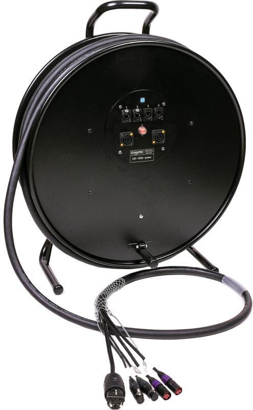 Klotz hybridní kabel 2 x etherCON, 2 x XLR 5p, Schuko => powerCON TRUE1 - 2,5m