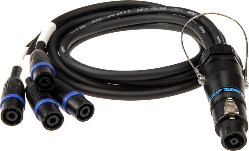 Klotz IM kabel speakON 8p matka - 4 x speakON 4p otec - 5m