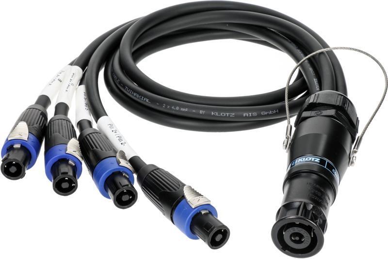 Klotz kabel speakON 8p na 4x speakON 4p, 1m