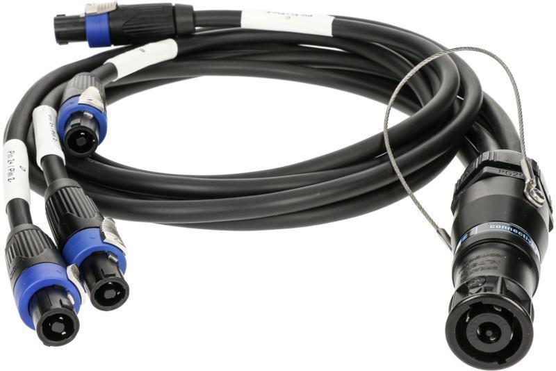 Klotz SPUTNIK TOP a SUB adaptér kabel, speakON 8p samec - 4 x speakON 4p samice