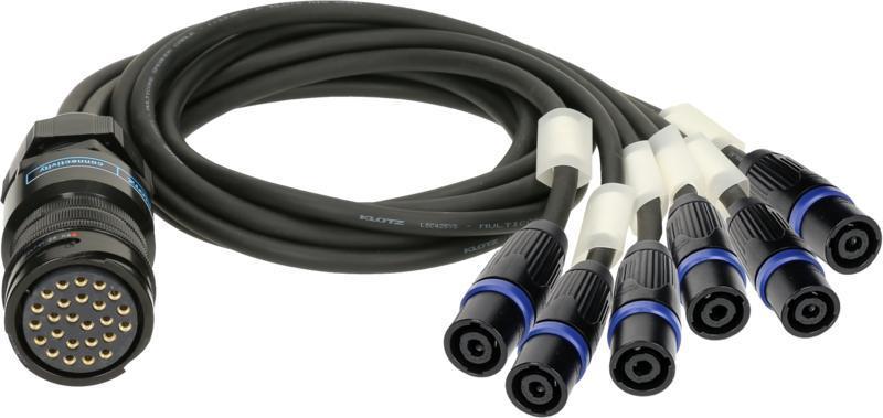 Klotz SPUTNIK d&b reproduktorový adaptér PA-COM® 25p matka - 6 x speakON 4p otec - 1m