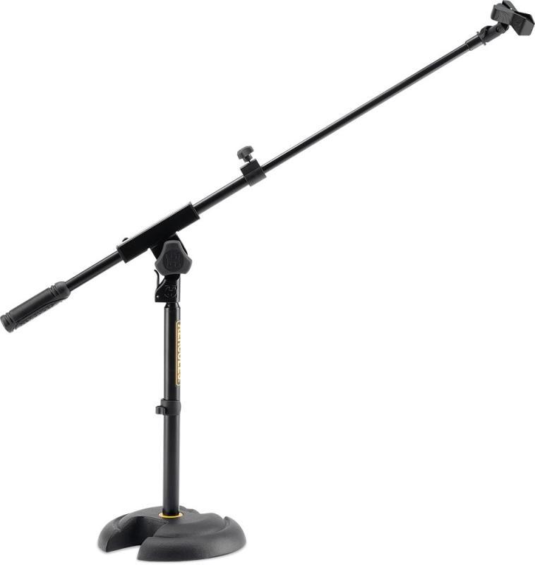 Hercules Mikrofonový stojan, fixní 440 mm, nízký, kulatá základna, 440-800 mm nastavitelný