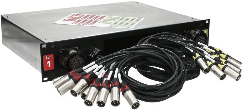 Klotz SUB patch box 2x RMP, 2x 12 XLR, 2 HE, jednoduché uzemnění