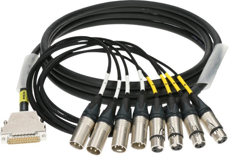 Klotz D-Sub kabel 25p, 4/4 XLR 3p, 8 kanál, digitální loom, 2m