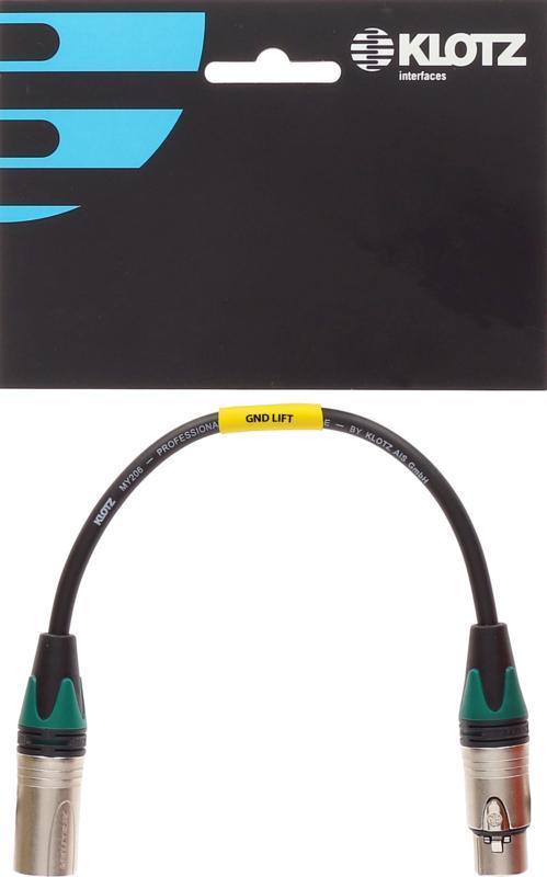 Klotz XLR adaptér - 0,2m, s uzemněním