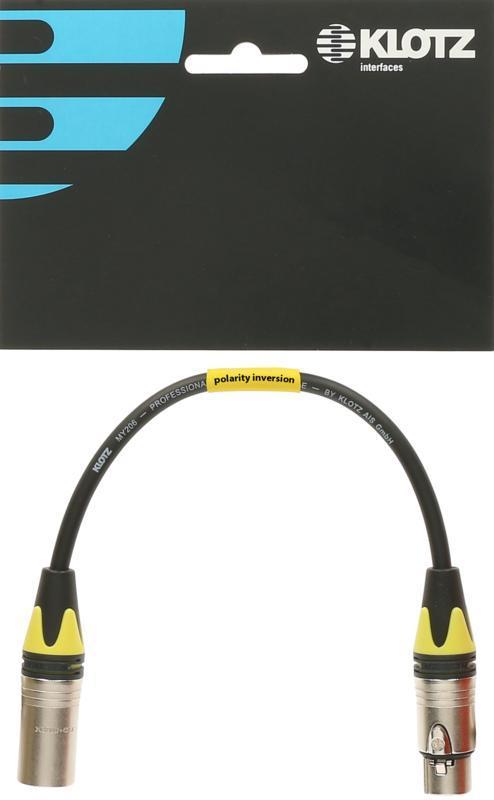 Klotz XLR kabel - 0,2m, Neutrik adaptér, inverze fáze