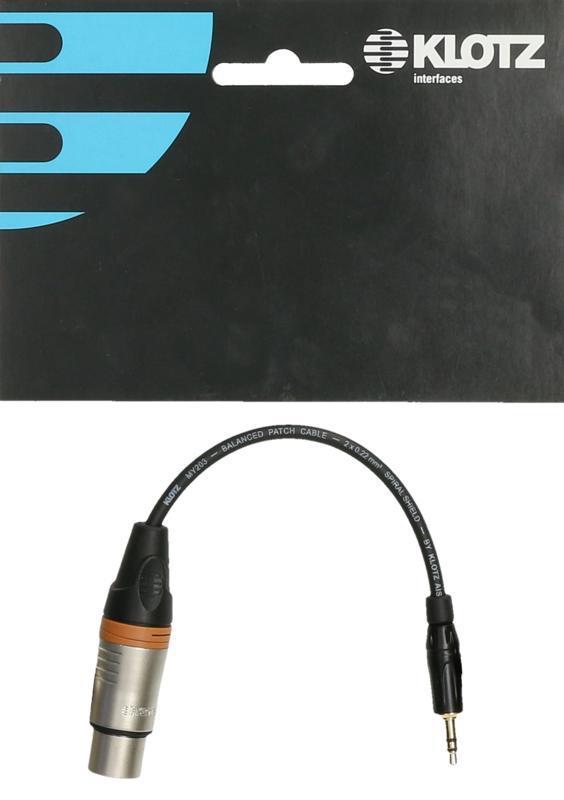 Klotz XLR adaptér 3p žena - TRS 3,5 mm, 0,2m