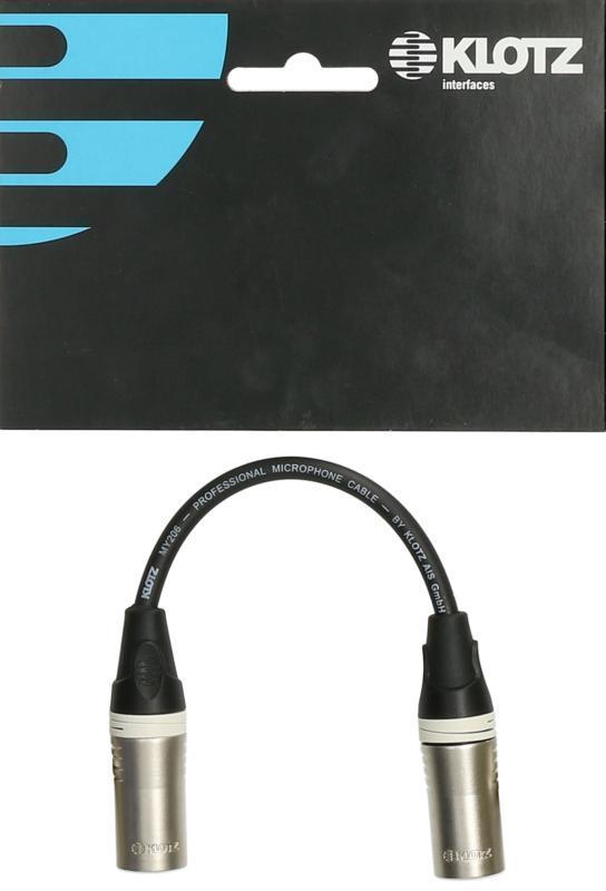 Klotz XLR adaptér kabel - 0,2m, 3p mužský na 3p mužský