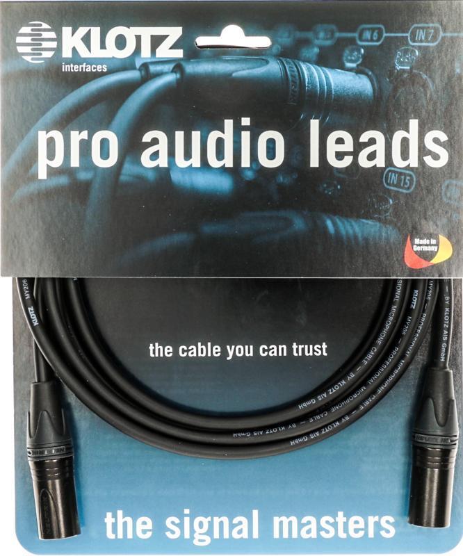Klotz XLR adaptér kabel - 1m, Neutrik konektory, černý