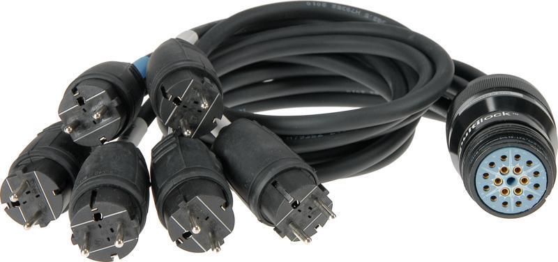Klotz napájecí rozvodka 6 kanálů, multicore fanout, RMP419AR - 6 x Schuko, Socapex kompatibilní - 1m