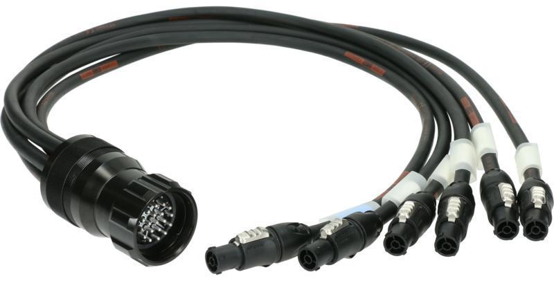 Klotz fanout 6-cs. multicore, 6 x powerCON TRUE1, Socapex, 1m