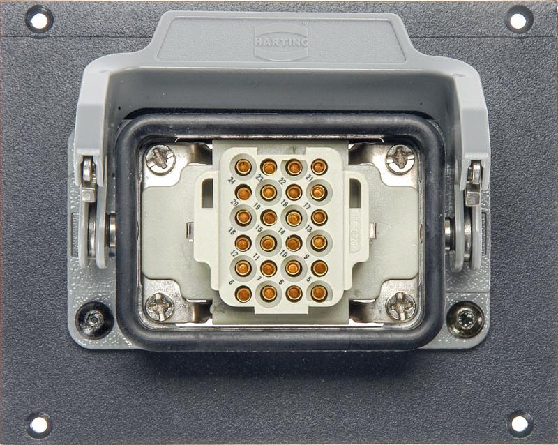 Klotz Harting modul 8 kanálový - 21 HP HAN® 24p samice - 2 x SIL - kabel OTW204Y - 0,38m