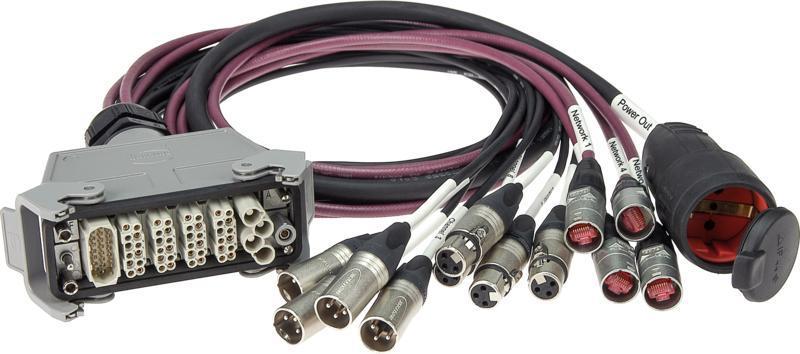Klotz kabel UMS hybridní adaptér 4 x etherCON, 4 x XLR 3p, Schuko - 1,2m