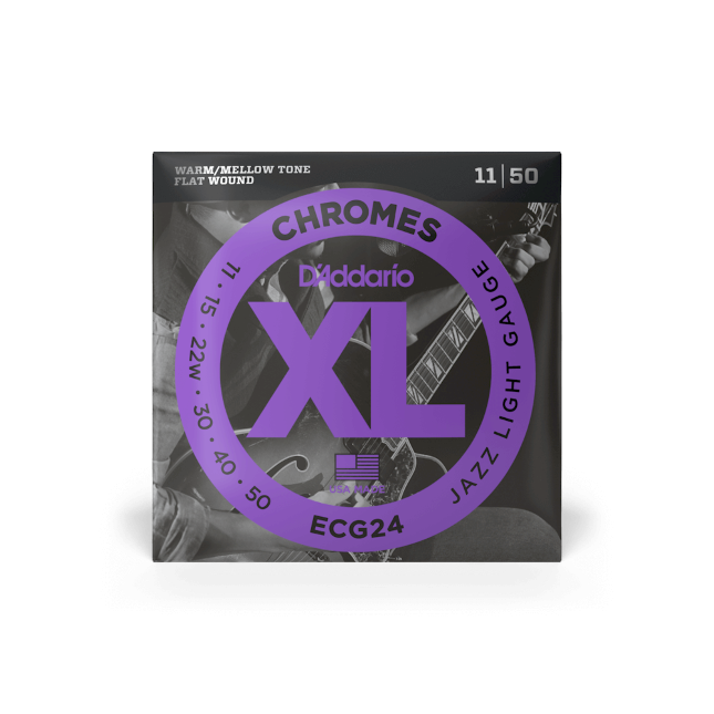 D'Addario Elektrické kytarové struny Chromes Flat Wound 11-50