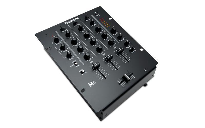 Numark DJ mixážní pult, 3 ch, 4/6 line přepínatelné, 2 phono, 1 mic, 3 pásmový EQ