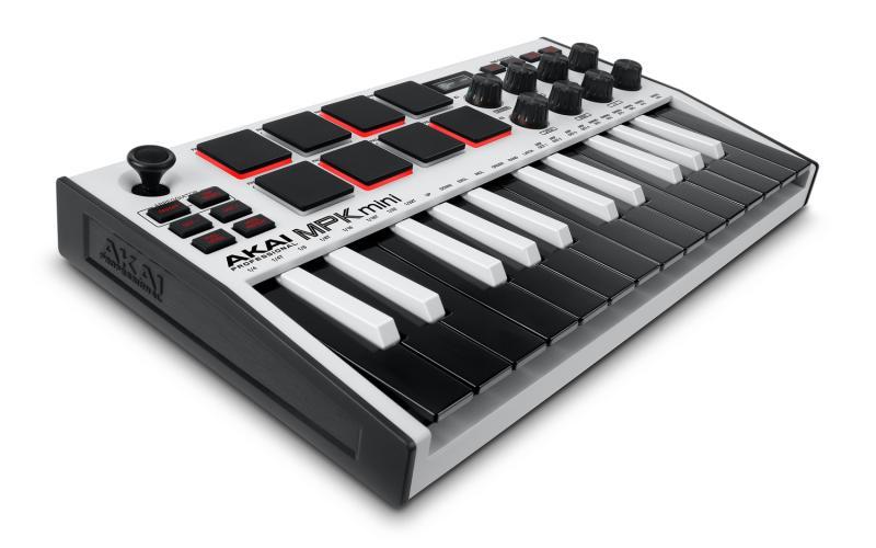 Akai Pro USB/MIDI kontroler, 25 kláves, 8 RGB pad, OLED displej, joystick