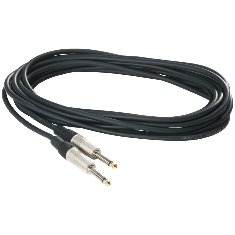 RockCable Kabel pro nástroje, rovný TS, 6m, pozlacený, černý