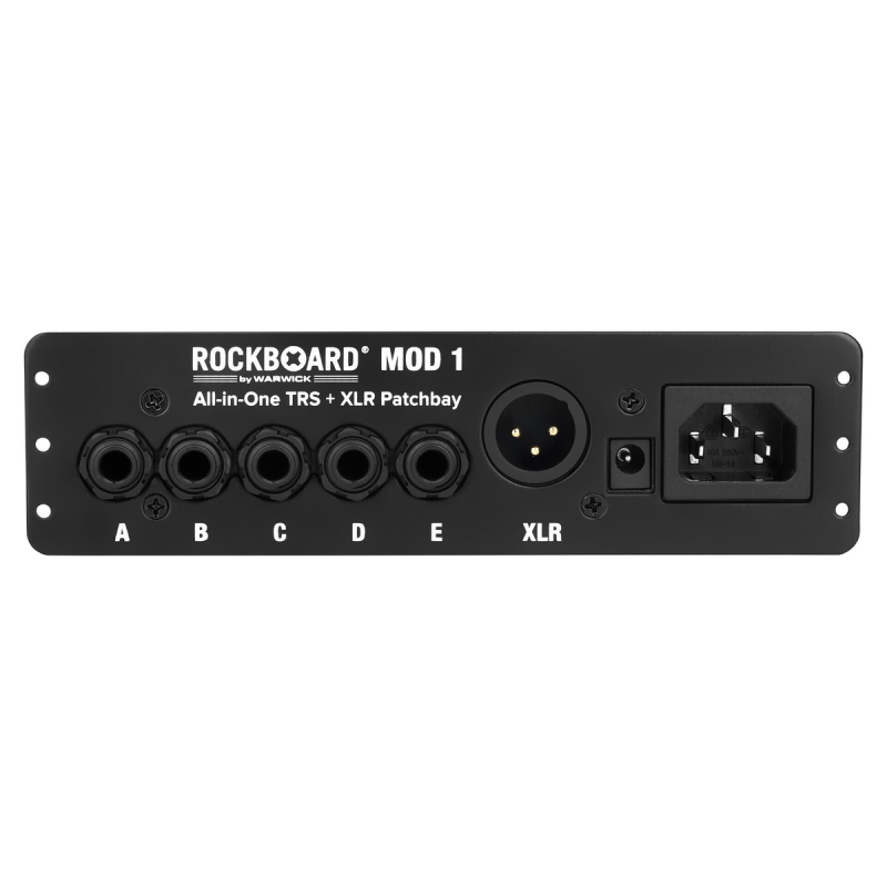 RockBoard Patchbay, TRS a XLR, IEC a Barrel konektory