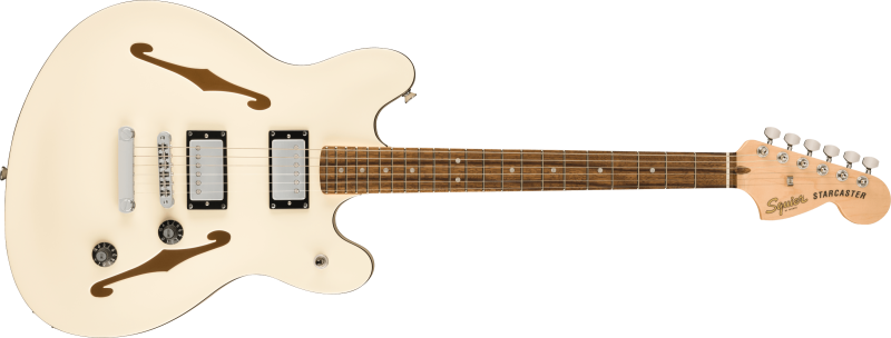 Squier Affinity Starcaster Deluxe, javorová hmatník, olympijská bílá