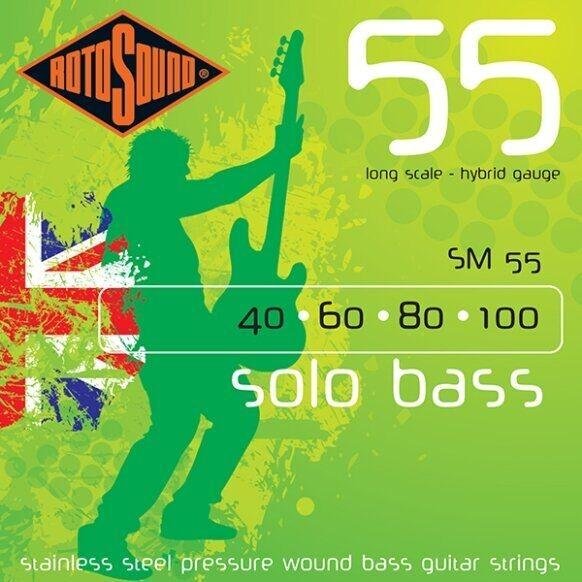 Rotosound Bassové struny, ocelový potah, 40 60 80 100