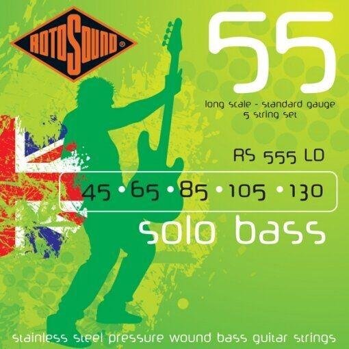 Rotosound Sada basových strun, ocelové, 5 strun, 45-130