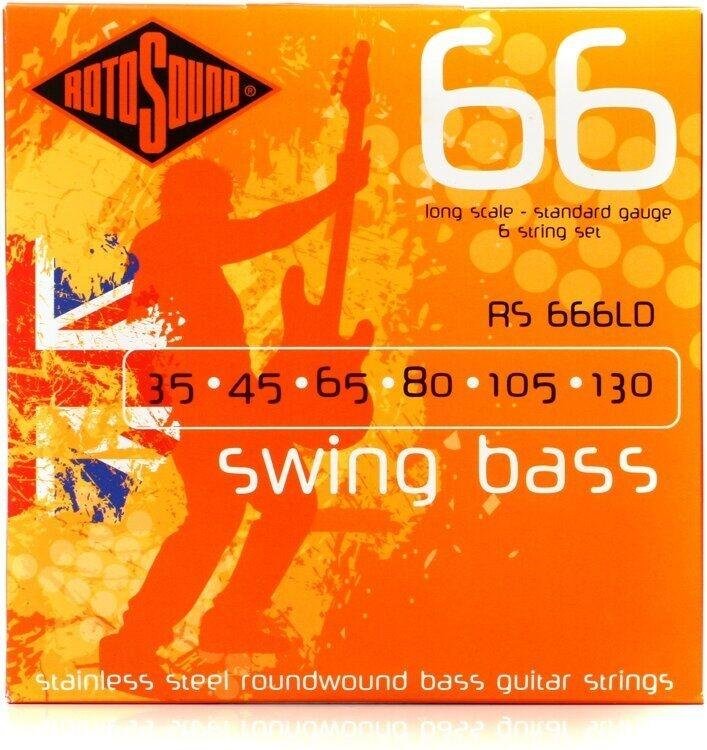 Rotosound Bassové struny, nerezová ocel, 6 strun, 35 45 65 80 105 130