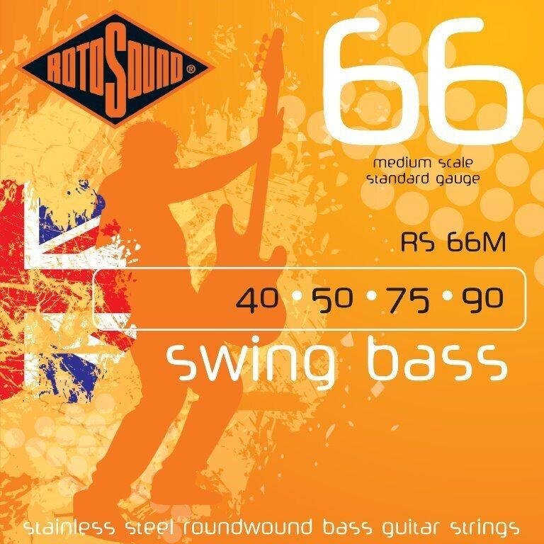 Rotosound Bassová kytara struny, nerezová ocel, střední, 40 50 75 90