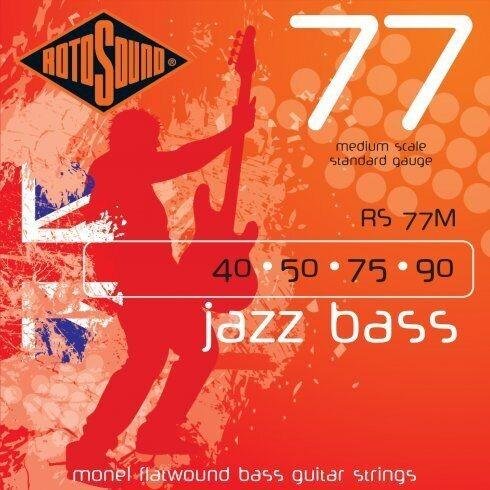 Rotosound Basové struny, Monel, broušené, střední, 40 50 75 90
