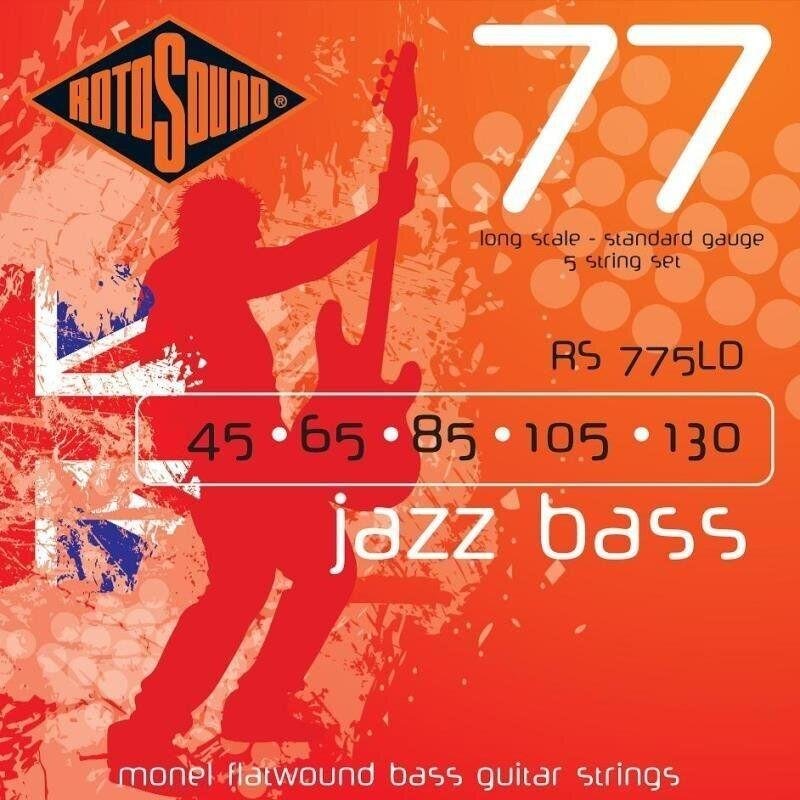 Rotosound Bassová kytara struny, Monel, broušené, 5 strun, 45 65 85 105 130