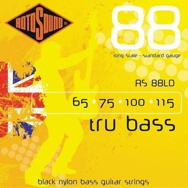 Rotosound Bassové struny, černý nylon, broušené, 65 75 100 115