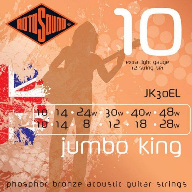 Rotosound Akustické kytarové struny, fosfor-bronz, 12 strunové