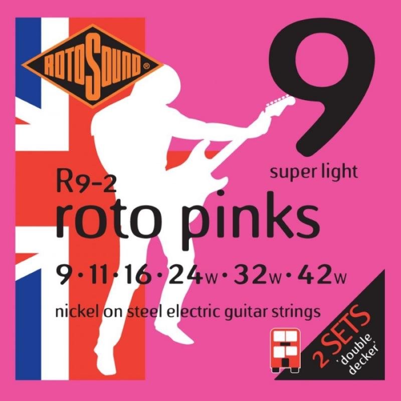 Rotosound Nikkel elektrické kytarové struny, 9 double decker