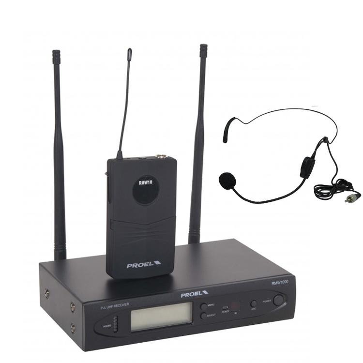 PROEL Vezetelný set, přijímač + vysílač, laditelný: 551-581 MHz