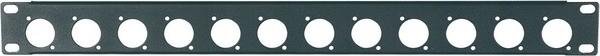 PROEL Rack panel 12 XLR/SPEAKON, černý, kovový