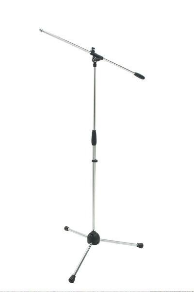 PROEL Mikrofonový stojan třínožkový, chromovaný, výška 950-1500 mm, rameno 750 mm