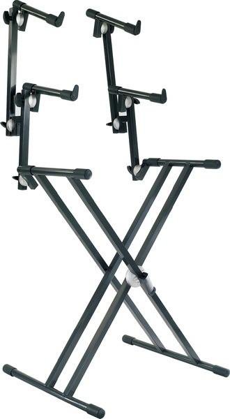 PROEL Klávesový stojan X tříúrovňový, dvojitý SNAP LOCK, šedý, max. 90kg