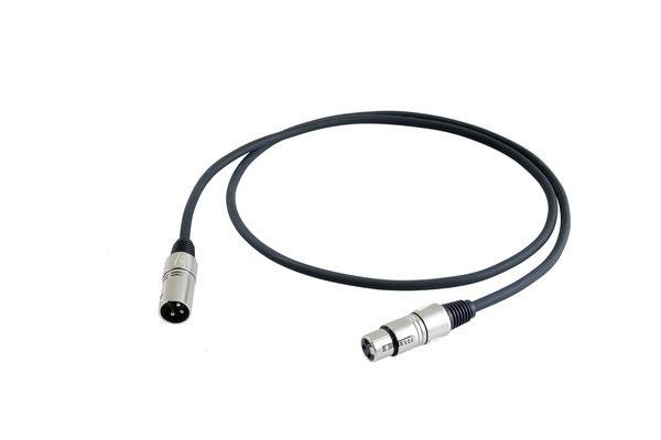 Proel Mikrofonní kabel 0,5m černý, XLR 3FVPRO a XLR 3MVPRO, kovové konektory