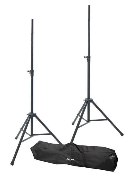 PROEL Pár hangfalových stojanů, taška, černé, kov-plast, výška: 1460-2060 mm, max: 60 kg
