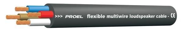 Proel Reproduktorový kabel, 4x2,5 mm, 100m, černý