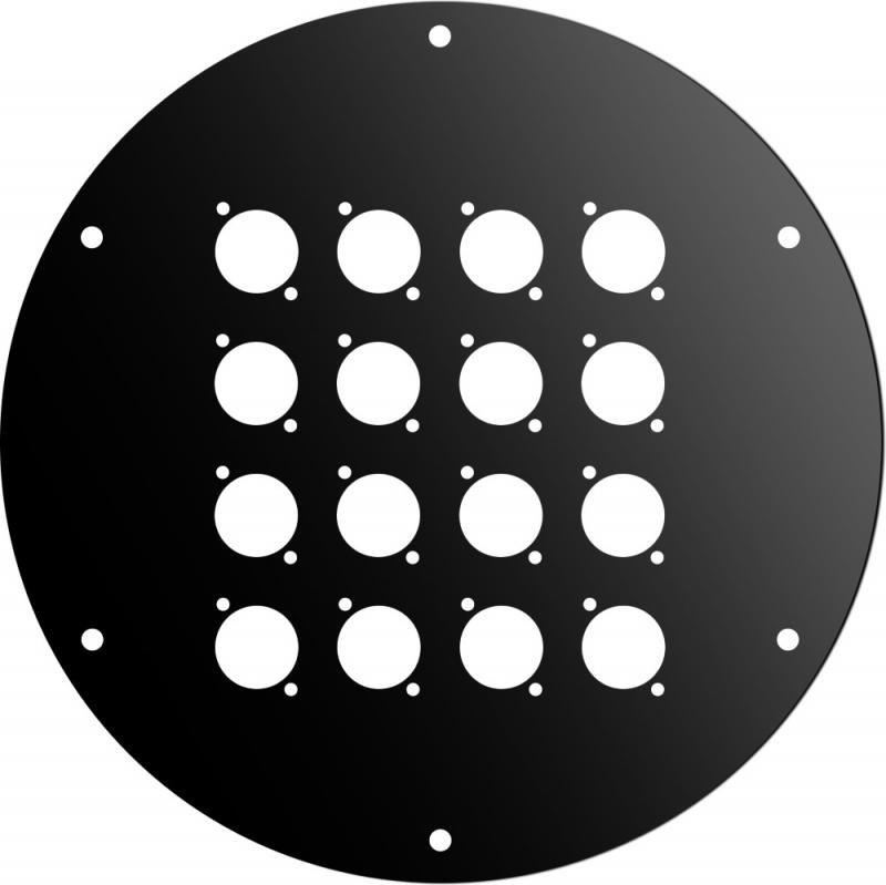 PROEL Káblový buben přední panel AV195, 16x D typ konektorů, černý