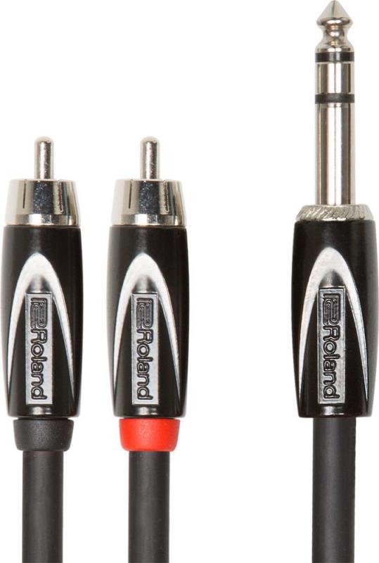 Roland kabel 1,5m 6,3mm TRS jack-2RCA Y-kabel