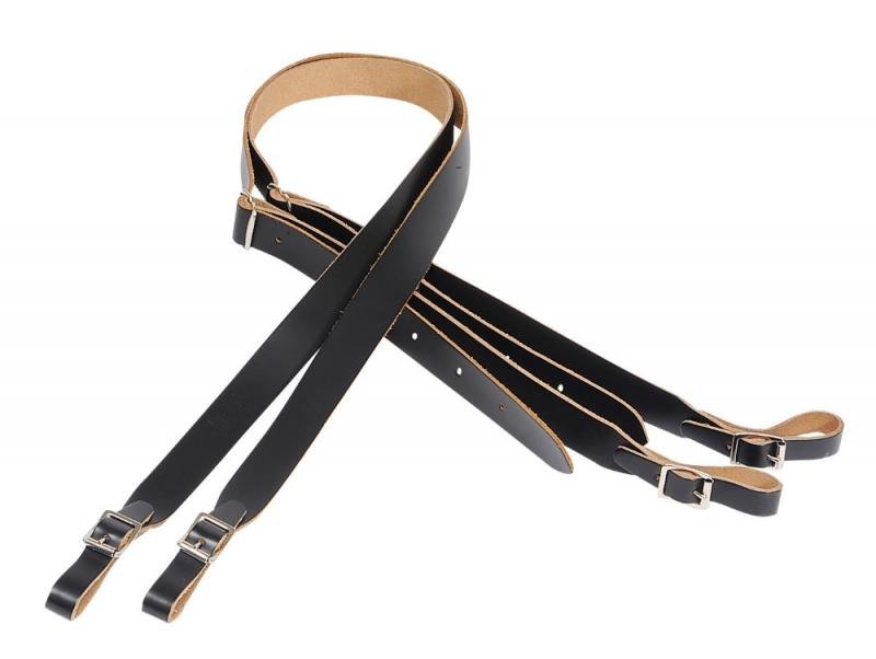 Levy's Kytarový popruh, 2ks, kůže, 5cm šířka, 130cm délka, černá