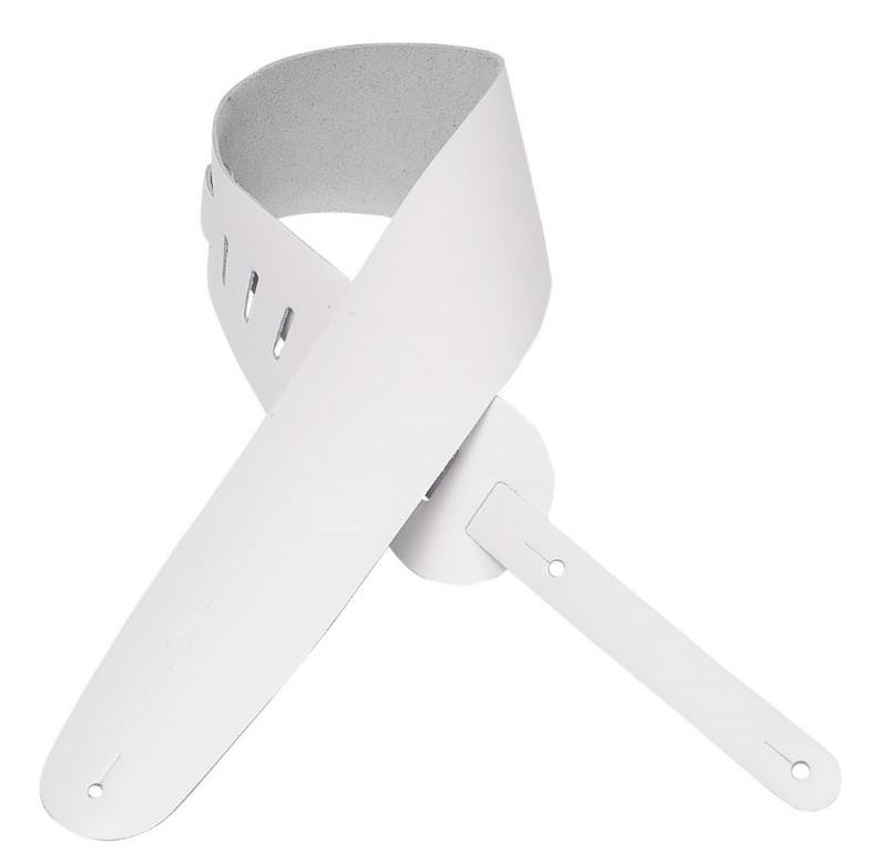 Levy's Pás pro basovou kytaru, kůže, 9cm široký, 91-132cm dlouhý, bílý