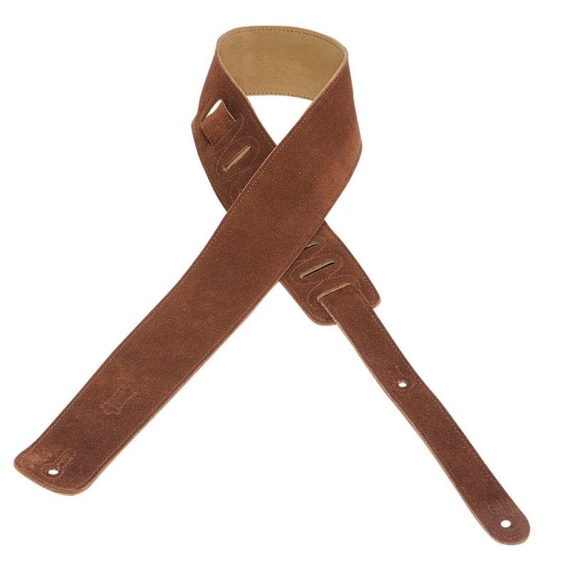 Levy's Kytarový popruh, semišová kůže, nastavitelný 96,5cm - 129,5cm, hnědý