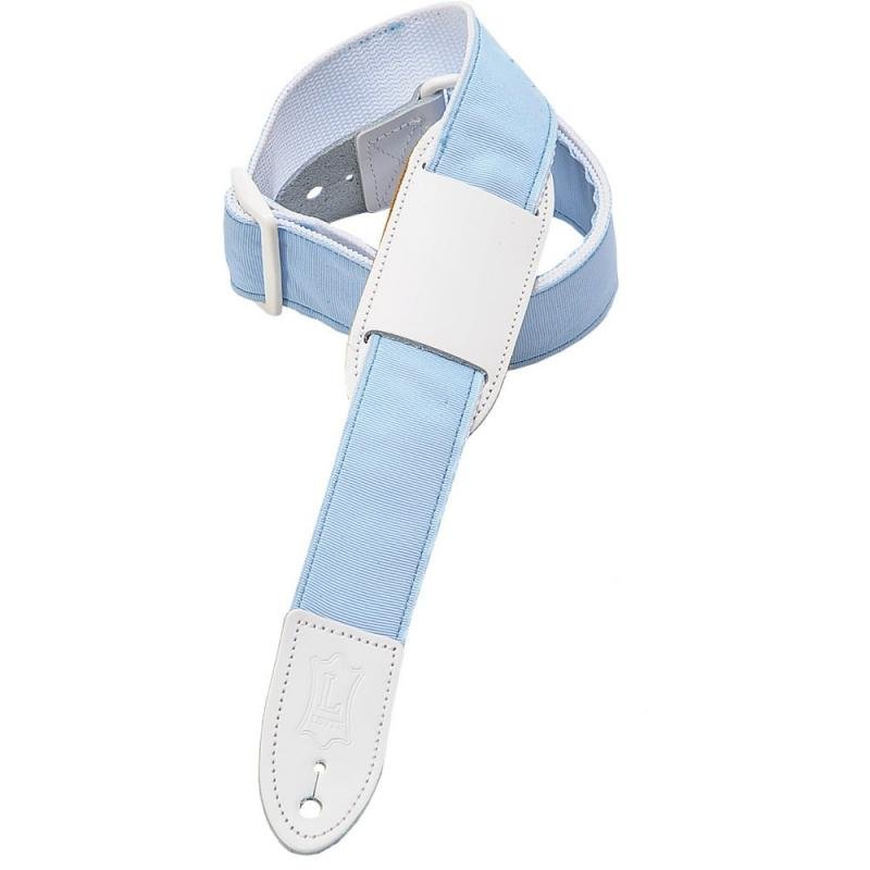 Levy's Kytarový pásek pro děti, kožený ramenní popruh, 4cm široký, 96cm dlouhý, světle modrý
